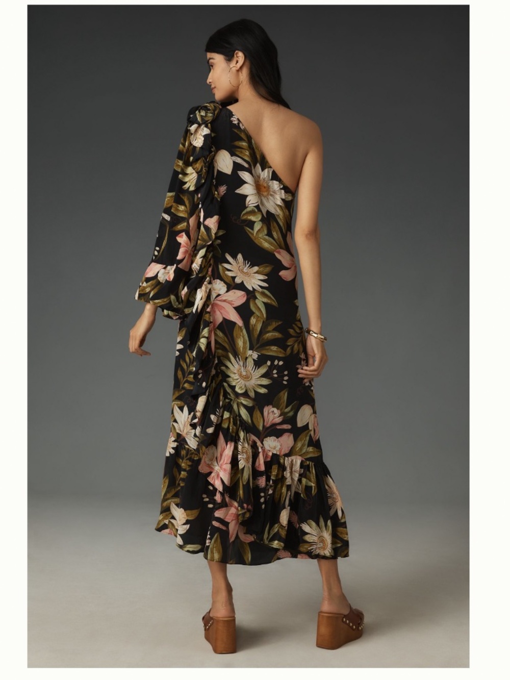 Farm Rio One-shoulder Ruffle-hem dress - Picture 5 of 7